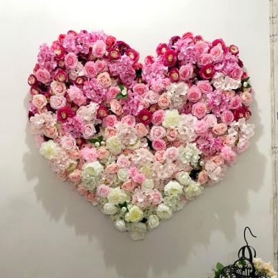 China A-1098 Wedding A-1098 Beautiful Large Purple Colorful Pink Heart Love Decoration White Ombre Flower Wall Panel Sign Baby Shower Heart Shaped Backdrop for sale