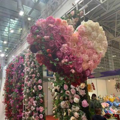 China Decoration Flowers Photo SW020 Circle Round Prop Wedding Background Wedding Prop Wedding Supplies Artificial FlowerWall Backdrop Silk Flower Walls for sale