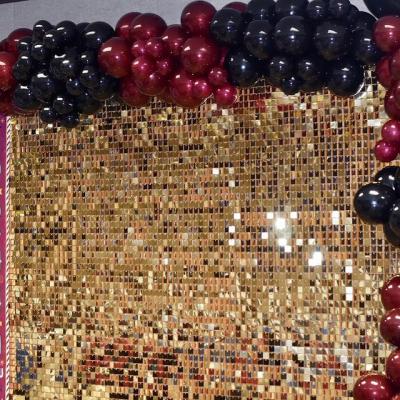 China D089 Durable Events Balloon Decoration Birthday Party Shimmer Wall Panels Yellow Gold Glitter Backdrop Panels for sale