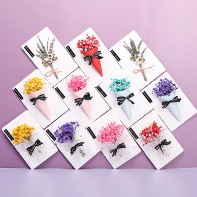 China 45-60cm wholesale dry flowers preserved small lavender babies breath mini flower bouquet greeting card packets gift of dry flowers for sale