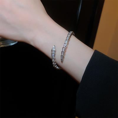 China Fashionable CIA Korean Cool Atmosphere Bracelet High Quality Opening Zircon Bracelet Fashion Silver Female Jewelry for sale