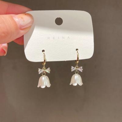 China New Arrival TRENDY Earrings Shape Zeojrlly Resin Fashionable Water Drop Women Dangle Earrings Flower Elegant Fashionable Female Jewelry for sale