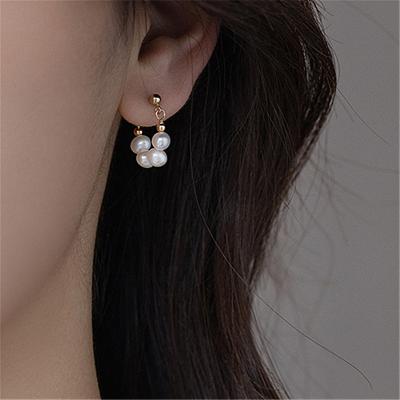 China TRENDY Fashion Drop Earrings Pearl Classic Round Women Dangle Earrings Simple Cute Female Trendy Pearl Jewelry for sale