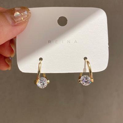 China TRENDY New Fashion Stud Earrings Small Copper Zircon Female Trendy Cute Korean Wholesale Jewelry Simple Trendy Earrings for sale