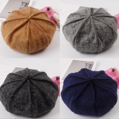 China Autumn and winter Korean version of the wild wool Beretti lady retro hair leisure painter hat for sale