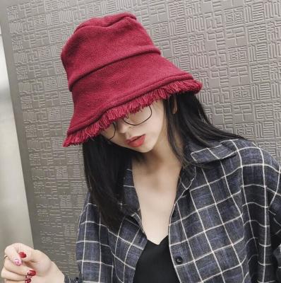 China Knitting pot hat tide men and women autumn and winter solid color warm casual wild Bucket Hat for sale