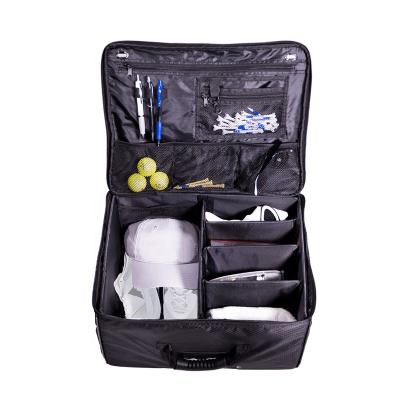 China Golf Storage Bag Large Capacity Golf Organizer Outdoor Sport Gear Storage Golf Truck Bag For Golf Accessories With Adjustable Divider for sale