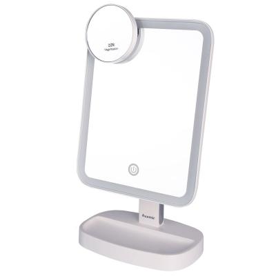 China Wholesale 10x Magnification Mirror Good Quality Makeup Mirror Direct Lighted White Rotating Vanity Mirror With Lights for sale