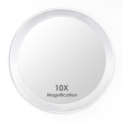 China Auxmir Magnifying Home And Travel 10x Magnification 10cm Round Beauty Makeup Mirror With Portable Suction Cup for sale