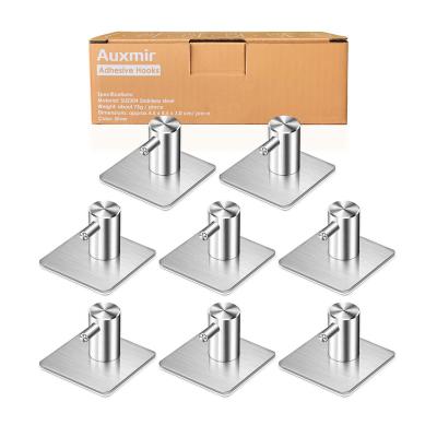 China Sustainable High Quality Wall Hooks Self Adhesive Lathe Modern Bathroom Hooks No Drilling Hooks For Wall Hanging 8 Packs for sale