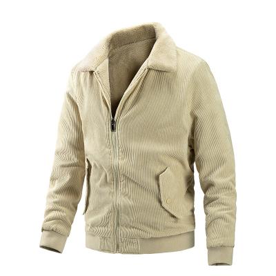 China Windproof Winter Casual Style Thick Warm Windproof Zipper Corduroy Jacket For Men for sale