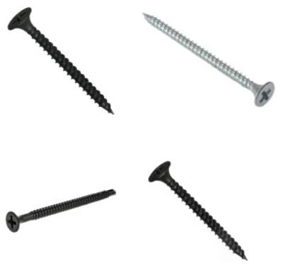 China Factory price fine pan/thread black phosphate drywall screw tornillos raw drywall for sale