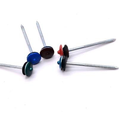 China Flat Umbrella Roofing Nails With Rubber Seal for sale