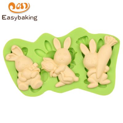 China Easter Series Viable Rabbits Form Silicone Cupcake Mold Soap Mold for sale