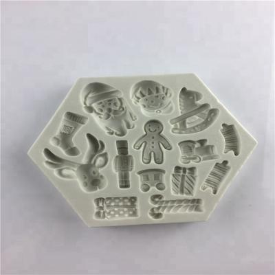 China New Item Viable Christmas Theme Cupcake Decoration Silicone Mold for sale