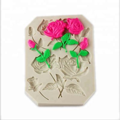 China Viable Cupcake Decorating Rose Stems Silicone Sugarcraft Mold for sale