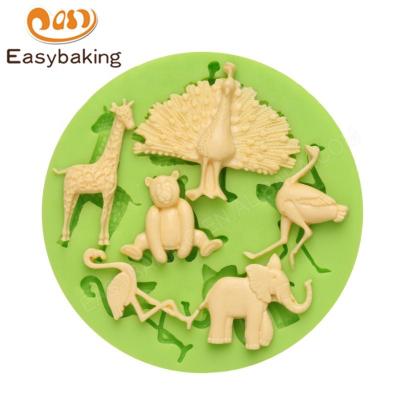 China Sustainable Series Peacock Giraffe Animal Fondant Decorating Tools for sale