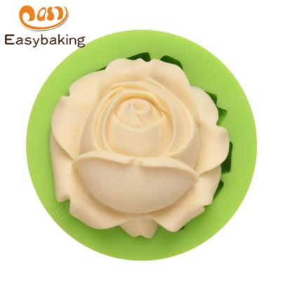 China Viable Rose Shaped Candle Fondant Chocolate Cake Silicone Mold for sale