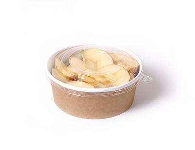 China 100% Eco Friendly Biodegradable Disposable Kraft Paper Stocked Eco Friendly Disposable Salad Bowl With Lid for sale