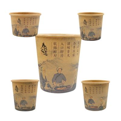 China Hot Disposable Disposable Soup Container Custom Printed White Kraft Paper Soup Cup With Paper Lid for sale