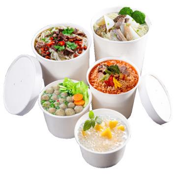 China Disposable No Need To Coat 100% Eco Friendly Degradable Disposable Packaging Paper Soup Cup / Bowl To Print Logo for sale