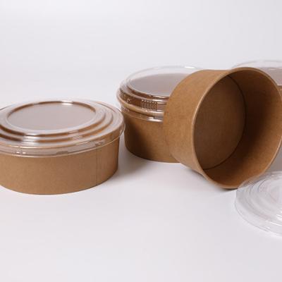 China Single Wall Biodegradable Kraft Paper Lunch Noodle Bowl With 2 Compartments for sale