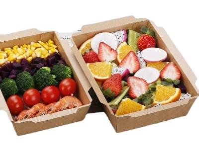 China Recyclable Salad Box Disposable Paper Box Eco - Friendly Take Away Box for sale