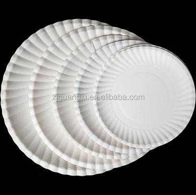 China disposable round paper plate for wedding party and birthday party for sale