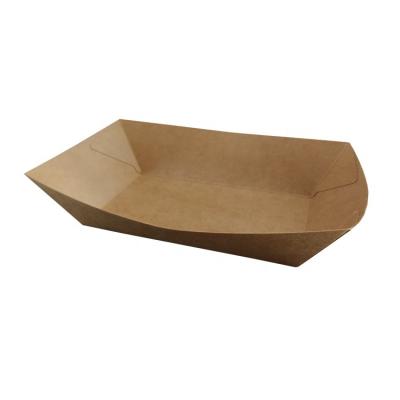 China Factory Stored Eco-Friendly Disposable Bakeware Biodegradable Direct Sales Cake Pan Rectangle Paper Ship Bakery Lunch Tray for sale