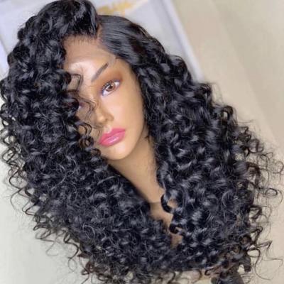 China Fake Wave Scalp Hair Wig 13x6 Lace Front Wig Kinky Curly Indian Remy Hair Pre Plucked Bleached Knots For Color Women Deep Part for sale