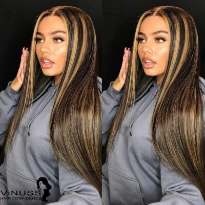 China Body Wave 13x6 Lace Front Human Hair Wigs Ombre 1B/6# Highlight 27# Blonde Lace Up Wigs For Women Pre Plucked Hairline Brazilian Remy Hair for sale