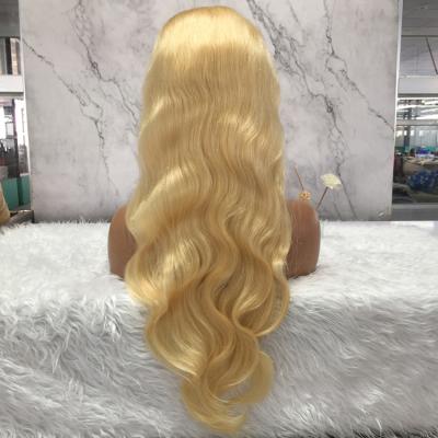 China Body Wave 1B/613# Honey Blonde Lace Front Human Hair Wig Body Wave 4x4 Lace Up Closure Ombre Pre Plucked For Brazilian Black Women Hair for sale