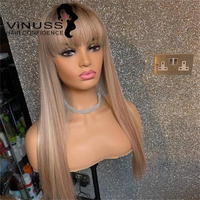 China Silky Straight 613# Honey Blonde Lace Front Human Hair Wig 4*4 Straight Lace Closure Wigs Brazilian Ombre Color Women Hair for sale