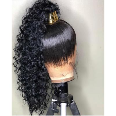 China Water Wave VINUSS 360 Lace Frontal Wig 100% Curly Kinky Curly Ponytail Wig Transparent Lace Frontal Wig for sale