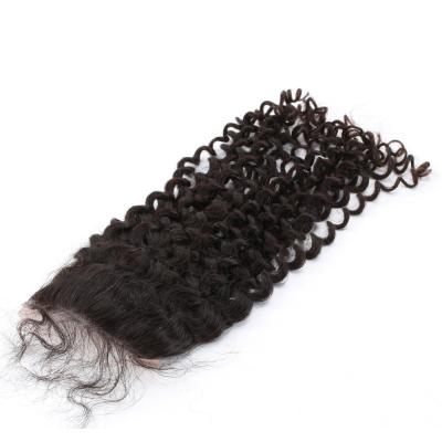 China Factory Supplier Wholesale Brazilian Curly Curly Hair Cuticle Aligned Curly Curly Lace Frontal Closure 4x4 Lace Closures for sale