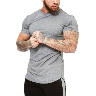 China Custom Anti-Wrinkle Fashion Short Sleeve T-shirt Men Fitness Clothing Cotton O-Neck Silm Fit Men Casual T-shirts for sale