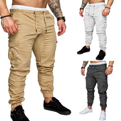 China anti wrinkle mens fashion solid color plus size jogger pants custom stacked organic cotton slim mens pants for sale