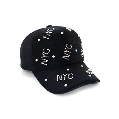 China New JOINT cap spring summer Korean version can be logo letter diamond baseball cap customized cool peaked cap small for sale