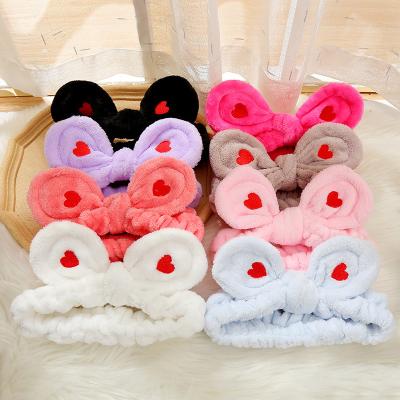 China Net Red Creative Hair Band Love Spa Makeup Face Washing Face Washing Makeup Hair Ring Female Love Embroidery Hair Accessories for sale