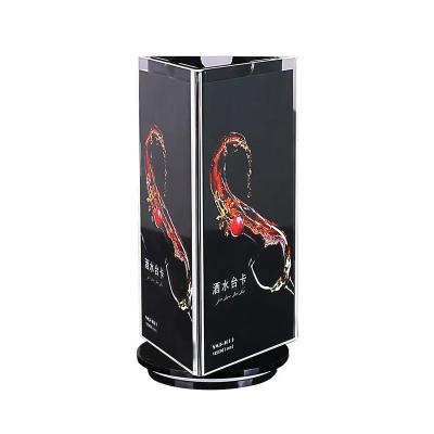 China Clear Display Rotating 3 Faces Acrylic Sign / Menu Holder Stand for sale