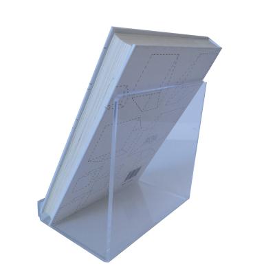 China Good Quality Low Price Small Sheets Display L-shape Bookends Clear Acrylic Book Stand Stand for sale