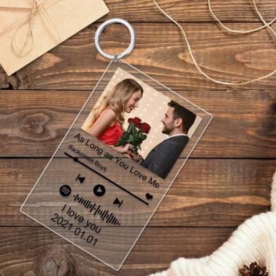 China Ideal Acrylic Sign Plaque Key Chain Code Scan Song Spotify Christmas Birthday Creative Gift SS-003 for sale