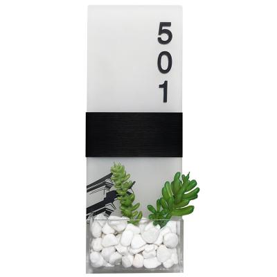 China Acrylic Ideal Acrylic Room Number Sign Board With LED Lighting For Hotel Cafe Restaurant Decoration for sale