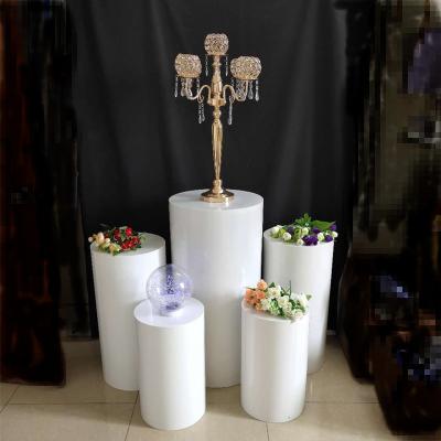 China Acrylic Ice Cream Display Pedestal Wedding Round Cylinder Pedestals Show Set For Party Event Decor for sale