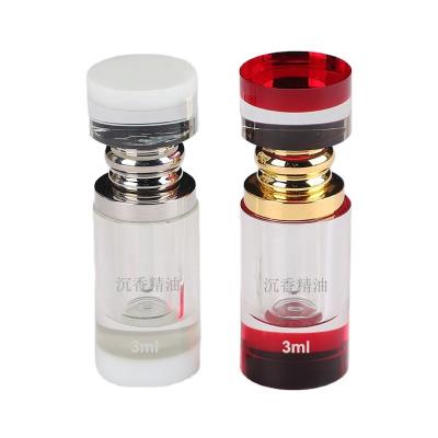 China Unique Design 3ml Round Empty Personal Care Crystal Perfume Attar Bottle Lady Essential Oils Glass Bottles for sale