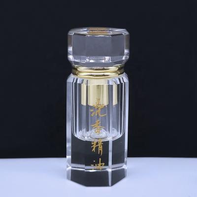 China Fancy Personal Care Mini 1 ml Crystal Oud Essential Oil Attar Octagonal Bottles With Glass Stick for sale