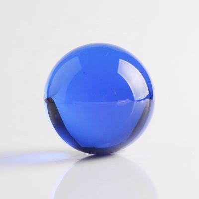 China Wholesale Europe 80mm Decorative Blue Green Sphere Amber Yellow Glass Crystal Ball For Table Home Decorations for sale