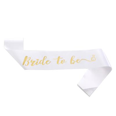 China New Eco-friendly Material Design Wedding Engagement Bachelorette Girl Party Decorations Bride Sash Wedding Bridal Shower Props Favor for sale