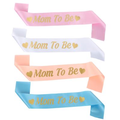 China Eco-Friendly Materials Wholesale Mom To Be Colorful Baby Shower Sash Mom To Be Sash Bachelorette Party Supplies Decorations for sale