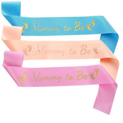 China Eco-Friendly Materials Baby Shower Sash With Gold Baby Shower Gifts Kind Of Says Rose Gold Mummy To Be Sash Party Supplies Custom Sash for sale